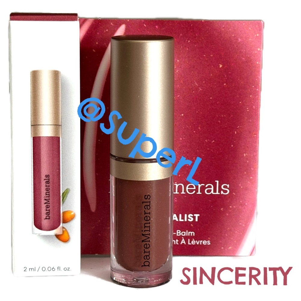 5/$15 NEW bareMinerals Sincerity Lip Gloss Lipgloss Balm Sincerity Rosewood